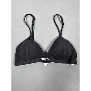 Aero Ribbed Black Downtime‎ Bra XS